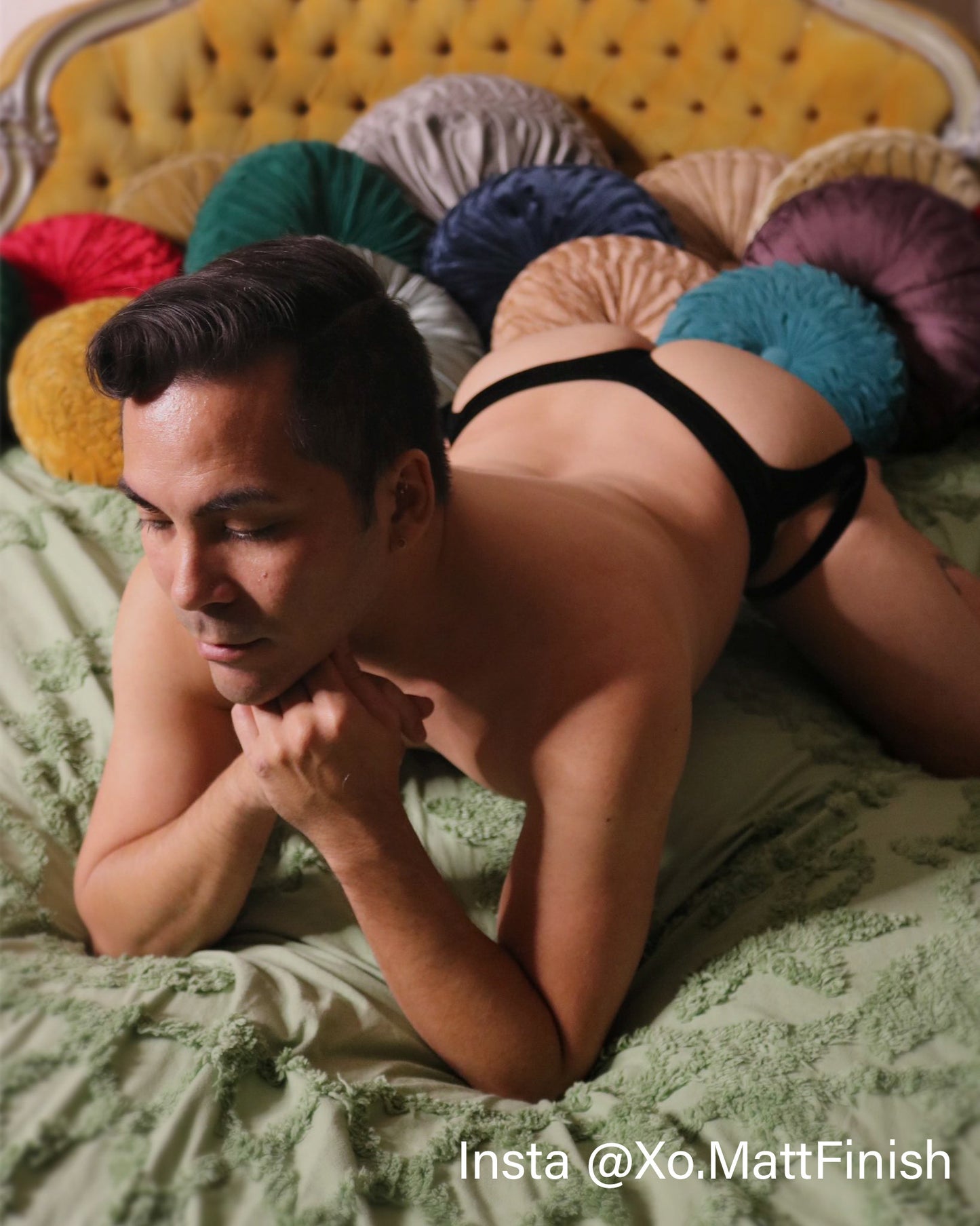 Apollo Thong Harness in Onyx Black Velvet